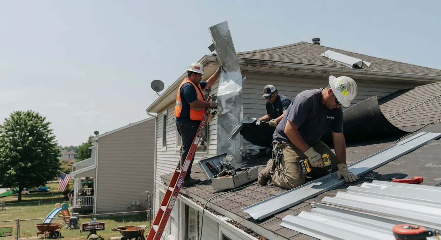Storm Damage Metal Roof Repair in Baldwinville, MA